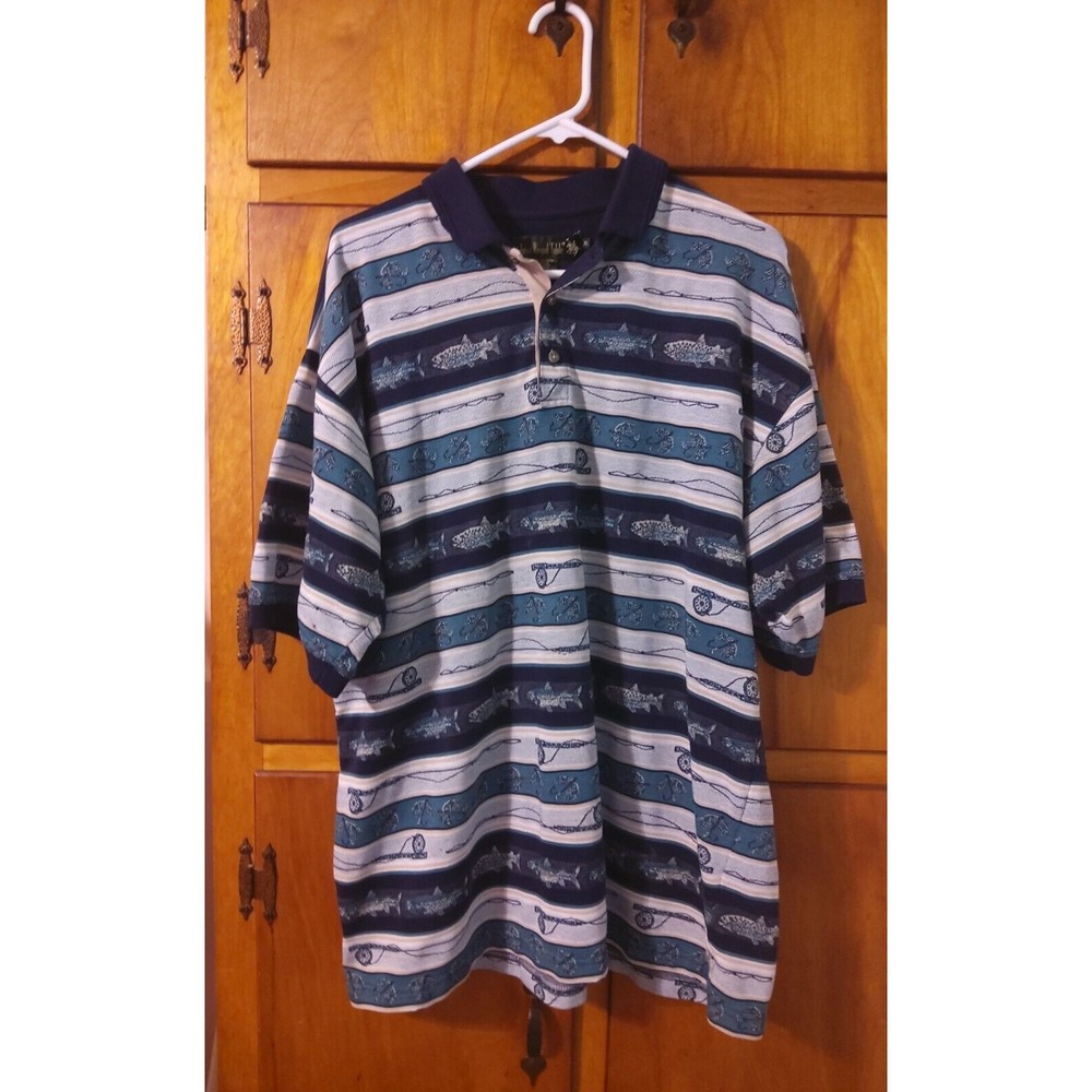 Knights Round Table Men's XL  Collared Fish Shirt